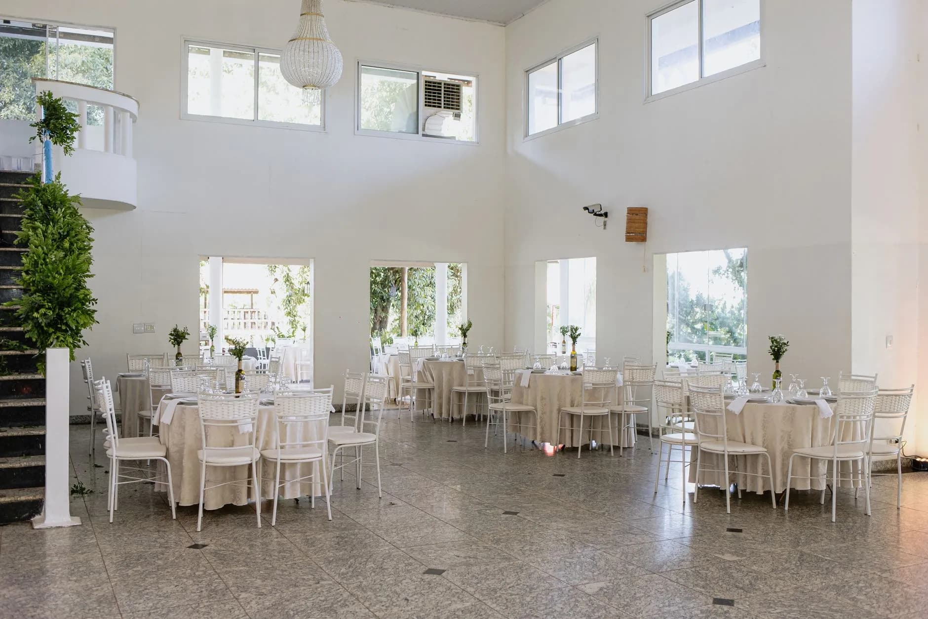 Elegant event venue prepared for guests