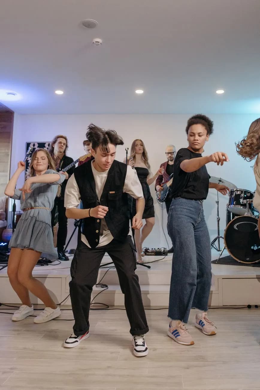 Guests dancing and celebrating at an event