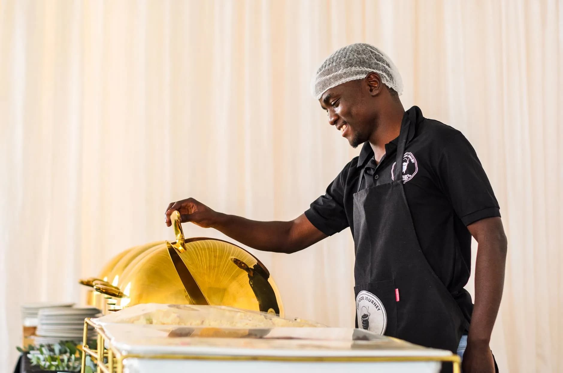 Vendor preparing services for an event